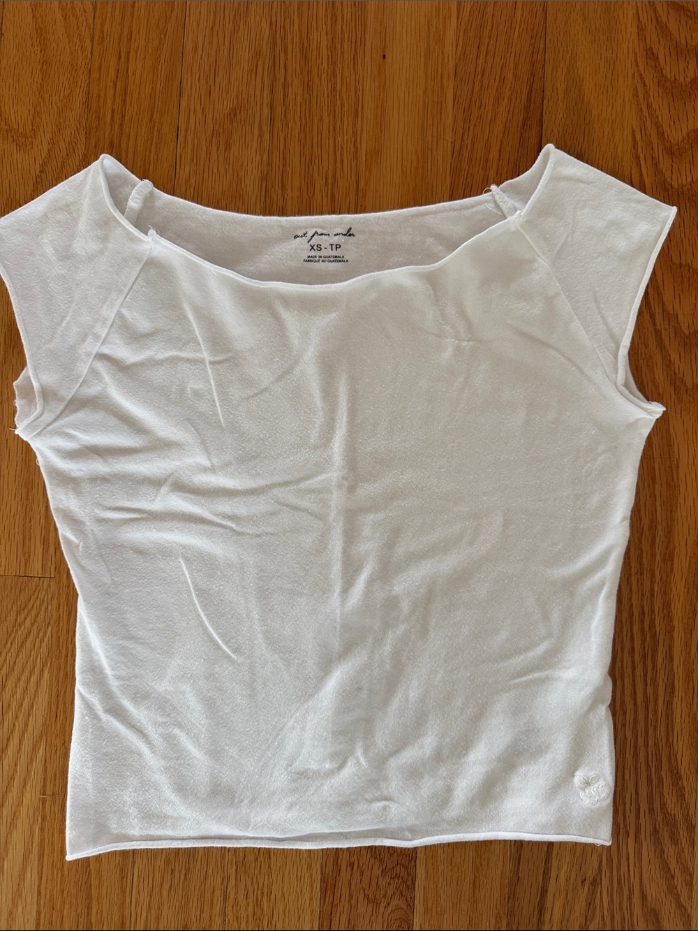 Urban Outfitters White Cap-Sleeve Crop Top